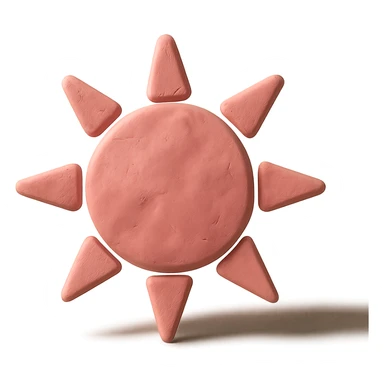 simple pink sun in claymation style sticker