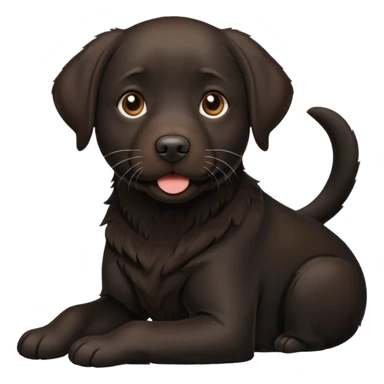 a black lab with a brown and white lab sticker