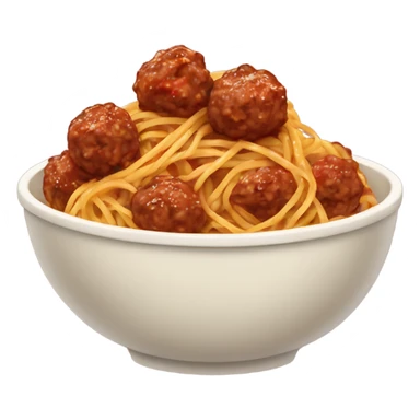 spaghetti with meatballs in a bowl sticker