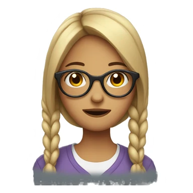 annoying girl with glasses sticker