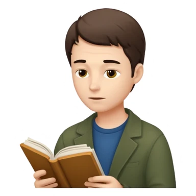 male poet reading a poem sticker