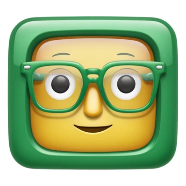 Green Square Spects, transparent glass. only spects. sticker