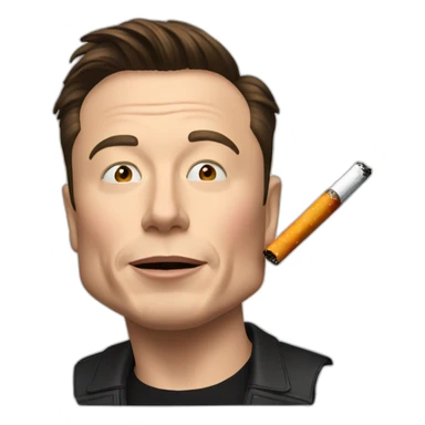 Elon Musk avec une cigarette sticker