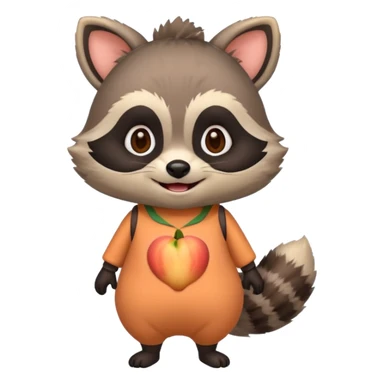 Raccoon in a peach costume 🦝🍑  sticker