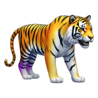 Rainbow Tiger Full Body sticker