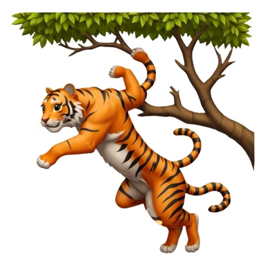 tiger jumping from tree sticker
