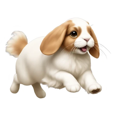Orange holland lop running away sticker