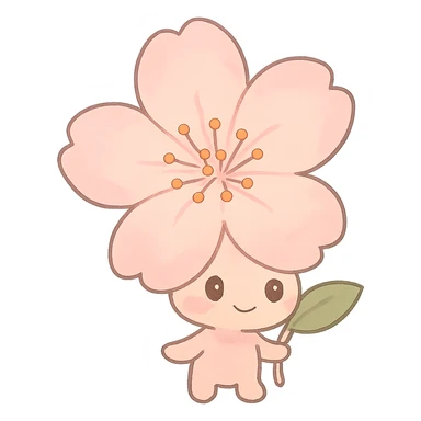 chibi sakura blossom, soft pastel colors, full-body, clean lines sticker