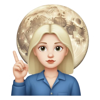 moon face with middle finger  sticker