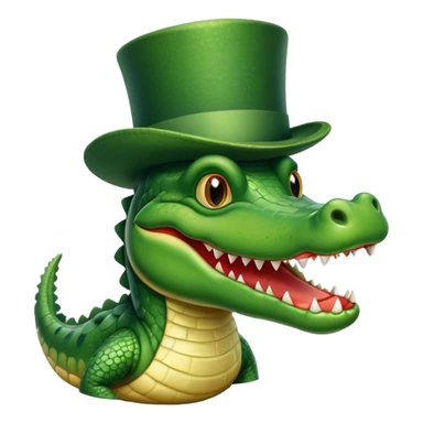 alligator in a top hat sticker
