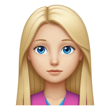 A girl with  straight long blond hair sticker