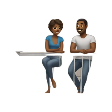 Couple on a balcony sticker