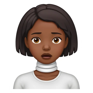 Black girl choking her own neck with a bothered face  sticker