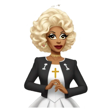RuPaul in drag in church  sticker