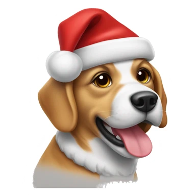 Dog wearing Santa hat sticker
