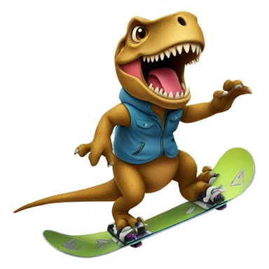 Trex riding snowboard sticker