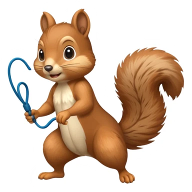 Squirrel playing skipping rope sticker