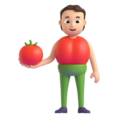 man with tomato replacing his midsection sticker
