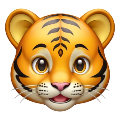 Cinematic Comical Tiger Cub Portrait Emoji, Head tilted dramatically with an exaggeratedly shocked expression, featuring a compact, endearing build with wide, comically expressive eyes full of humorous disbelief, Simplified yet hilariously expressive features, highly detailed, glowing with a slightly sassy wild glow, high shine, dramatic yet playful, stylized with an air of quirky feline attitude, soft glowing outline, capturing the essence of a meme-worthy tiger cub that looks ready to side-eye its way into viral fame! sticker