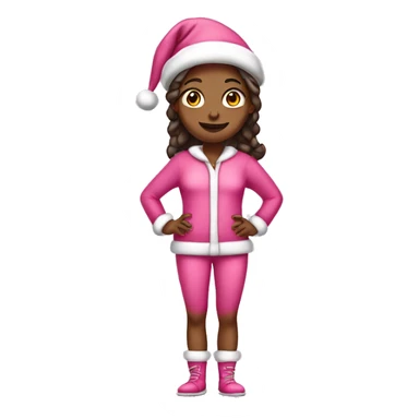 Full body Pretty girl in a pink Santa outfit  sticker
