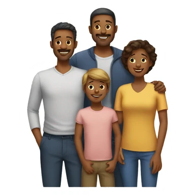 Man with family  sticker