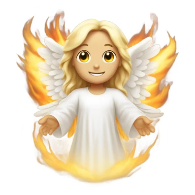 white angel, surrounded by fire
 sticker