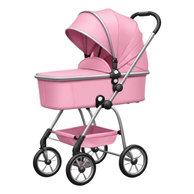 Pink newborn stroller with one handle sticker