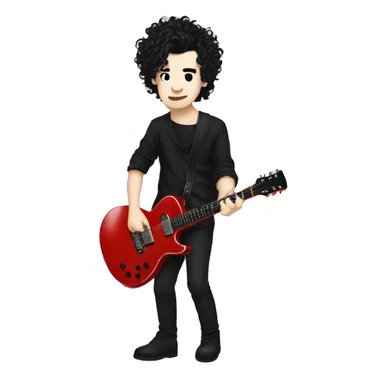 matty healy playing a red guitar sticker