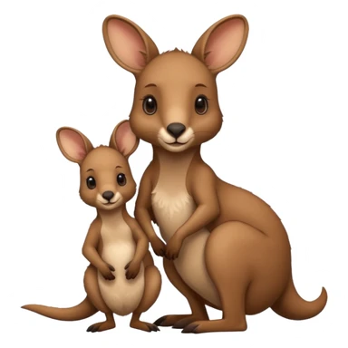 Maman et bébé kangourou sticker