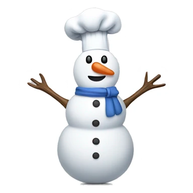 snowman with chefs hat and apron sticker