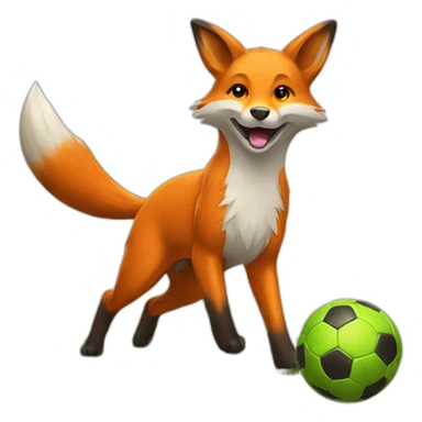 fox playing soccer sticker
