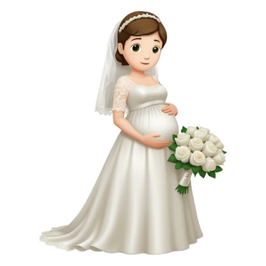 Pregnant man in wedding dress sticker