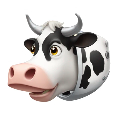 A cow on a spaceship sticker