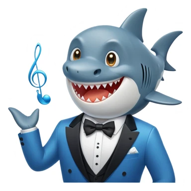A shark singing  sticker