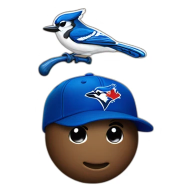 poop emoji wearing a toronto blue jays baseball cap sticker