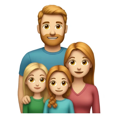 Family of 3 people : one Brown hair dad , one brown hair mom , one blond little daughter and a ginger cat christmas edition  sticker