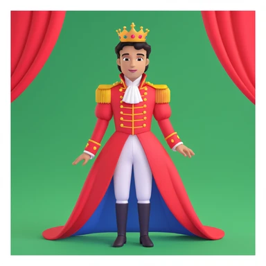 prince in red dress, royal background sticker