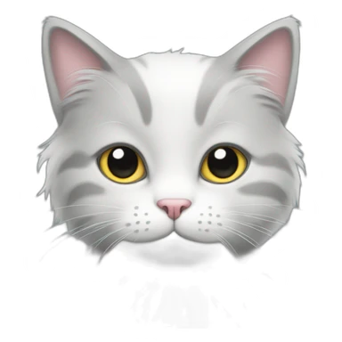 fluffy-grey-white-cat-with-a-skirt sticker