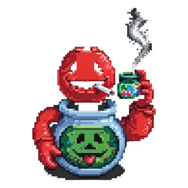 Kool-Aid man smoking a bong sticker