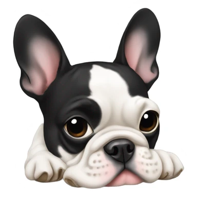 Black and white Frenchie with bone  sticker