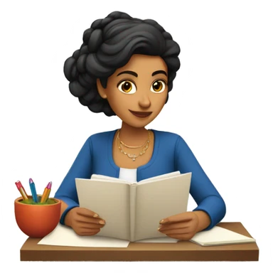 Latin lady writing in notebook sticker