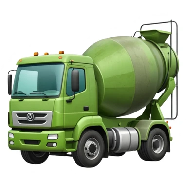 green concrete mixer truck sticker