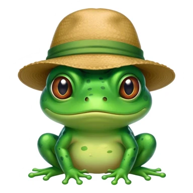Sad frog with hat sticker