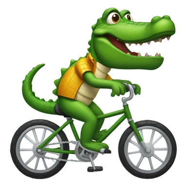 Alligator riding a bike  sticker