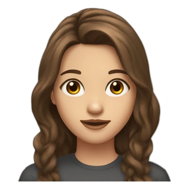 Girl with medium long brown hair with hazel eyes and piercing in right side  nose flirting sticker