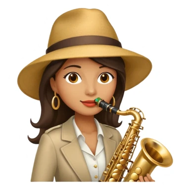 The woman in the hat playing the saxophone sticker