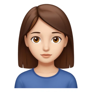 A girl with fair skin, brown eyes, and straight brown hair sticker