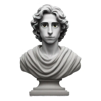 statue of Timothee chalamet made of stone/all grey sticker