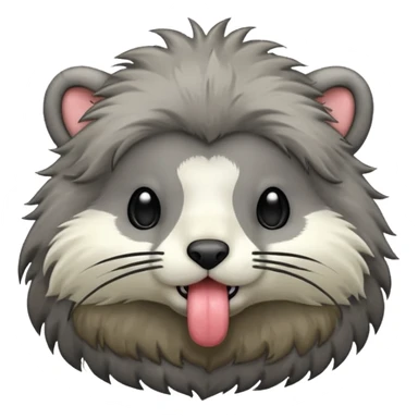 A thrunbo from the game rimworld. Front view, sticks the tongue out and licks sticker