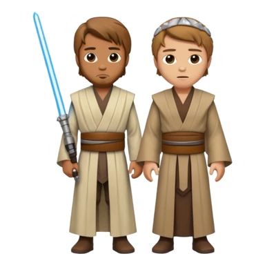 I can't star wars Style Emoji with Obi-Wan that Standing in Front of Anakin And Anakin Is Cut at half  sticker